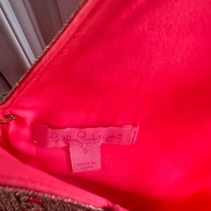 Lilly Pulitzer Bright Pink Dress with Gold Accent Detail.